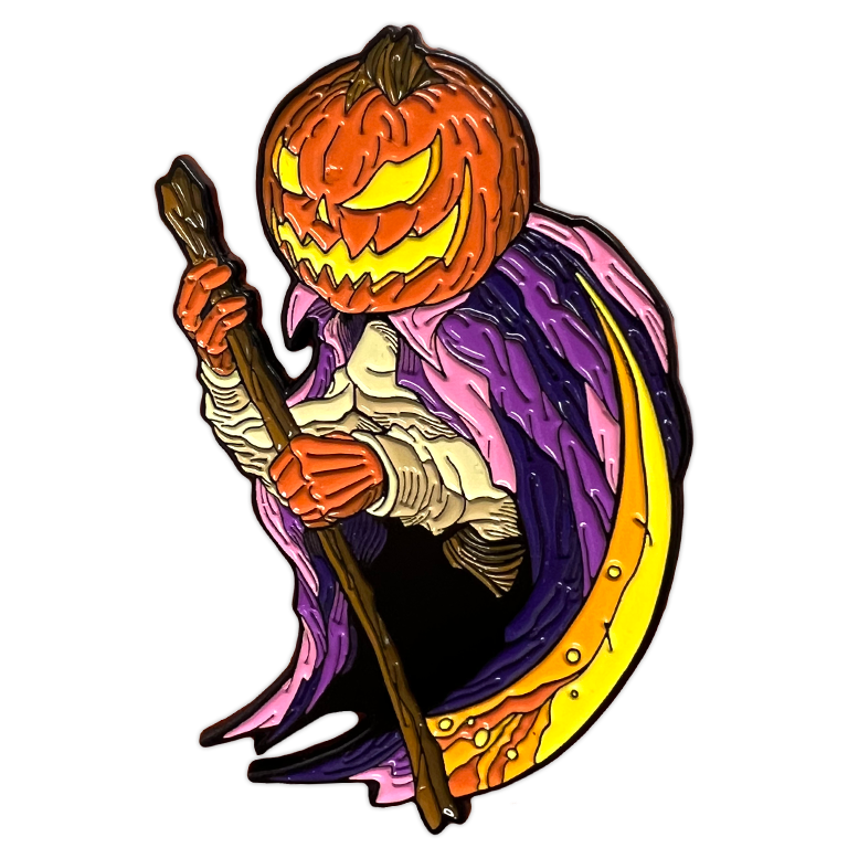 858. "Pumpkin Reaper Standard Yellow Scythe" Pin by Matthew Johnson