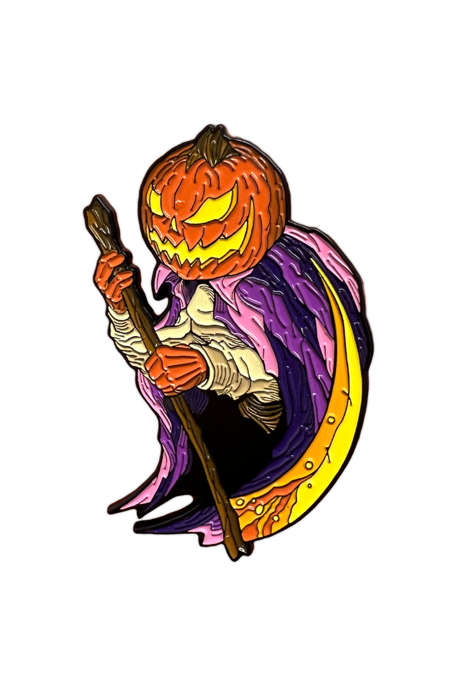 858. "Pumpkin Reaper Standard Yellow Scythe" Pin by Matthew Johnson
