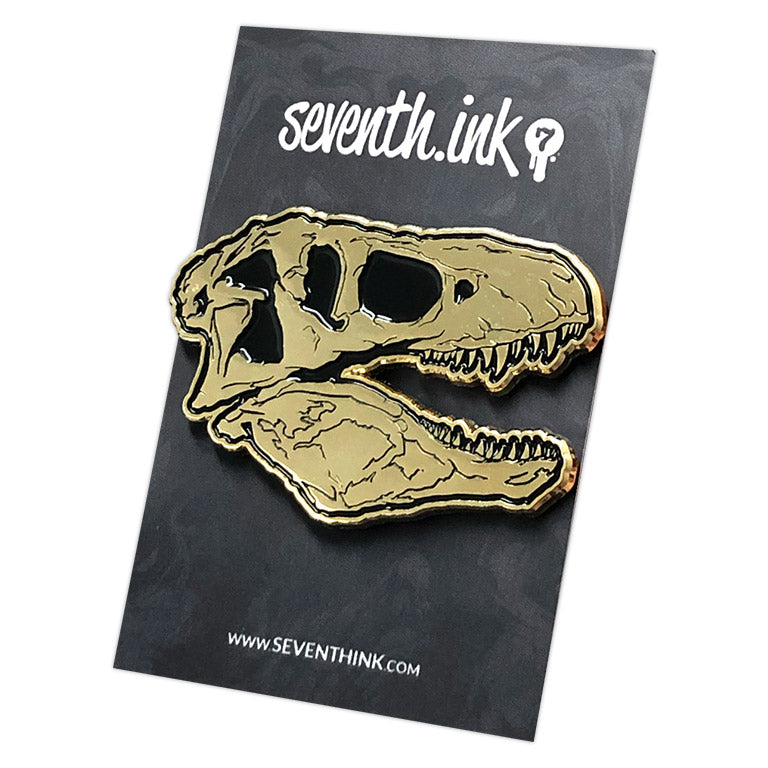 880. "Gold T-Rex Skull" Pin by Matthew Johnson