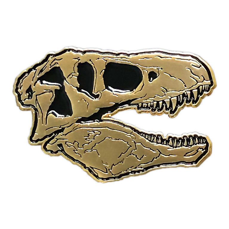 880. "Gold T-Rex Skull" Pin by Matthew Johnson