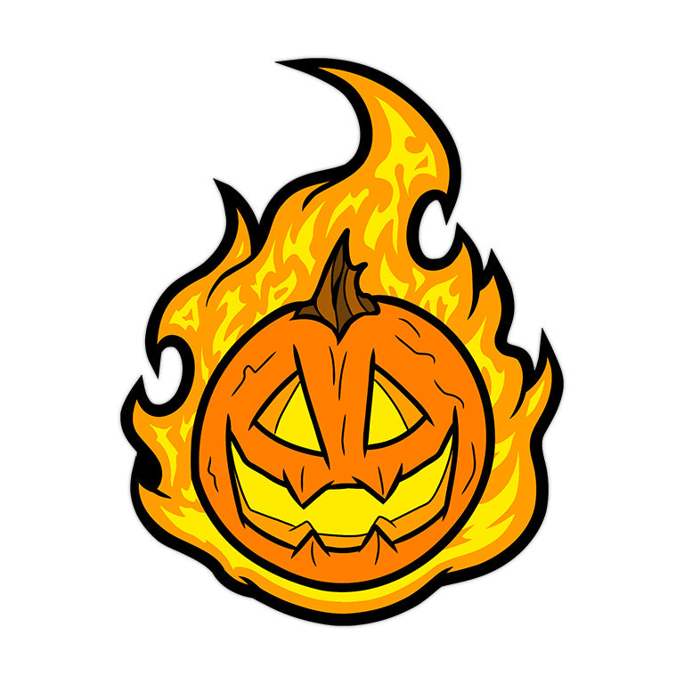 "Flaming Jack" Sticker by Matthew Johnson