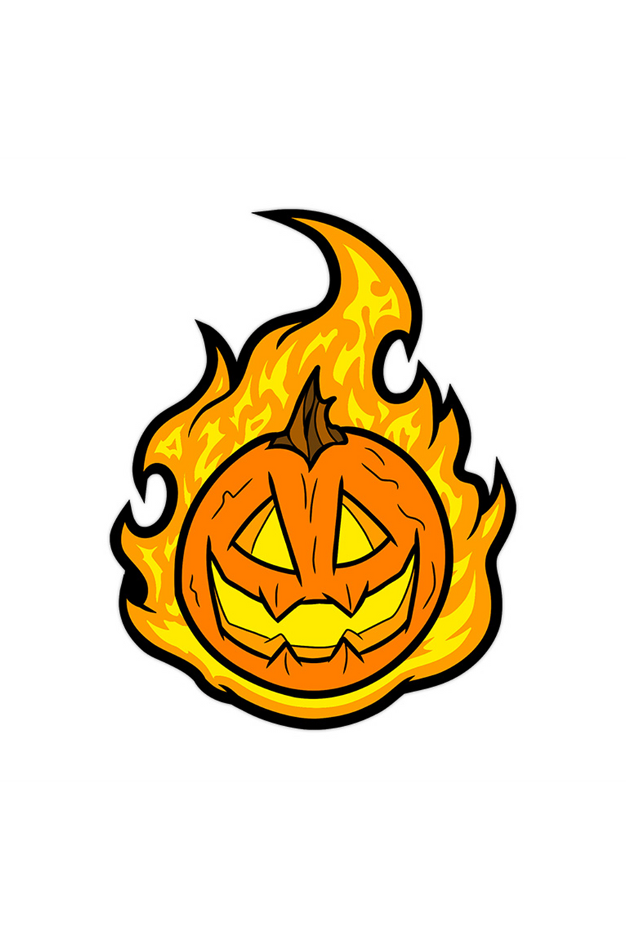 "Flaming Jack" Sticker by Matthew Johnson