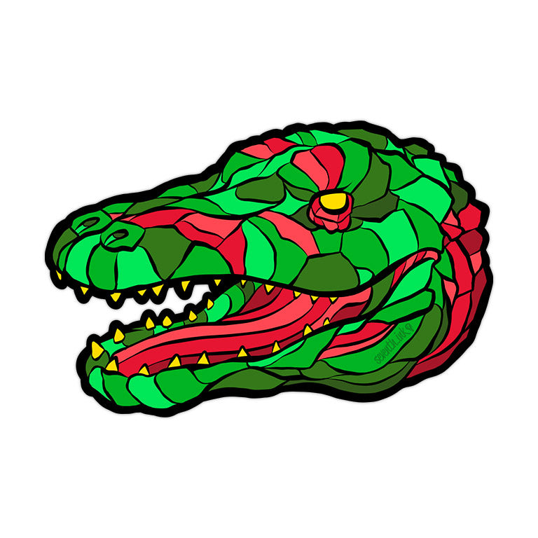 "Gator Head Green Head" Sticker by Matthew Johnson
