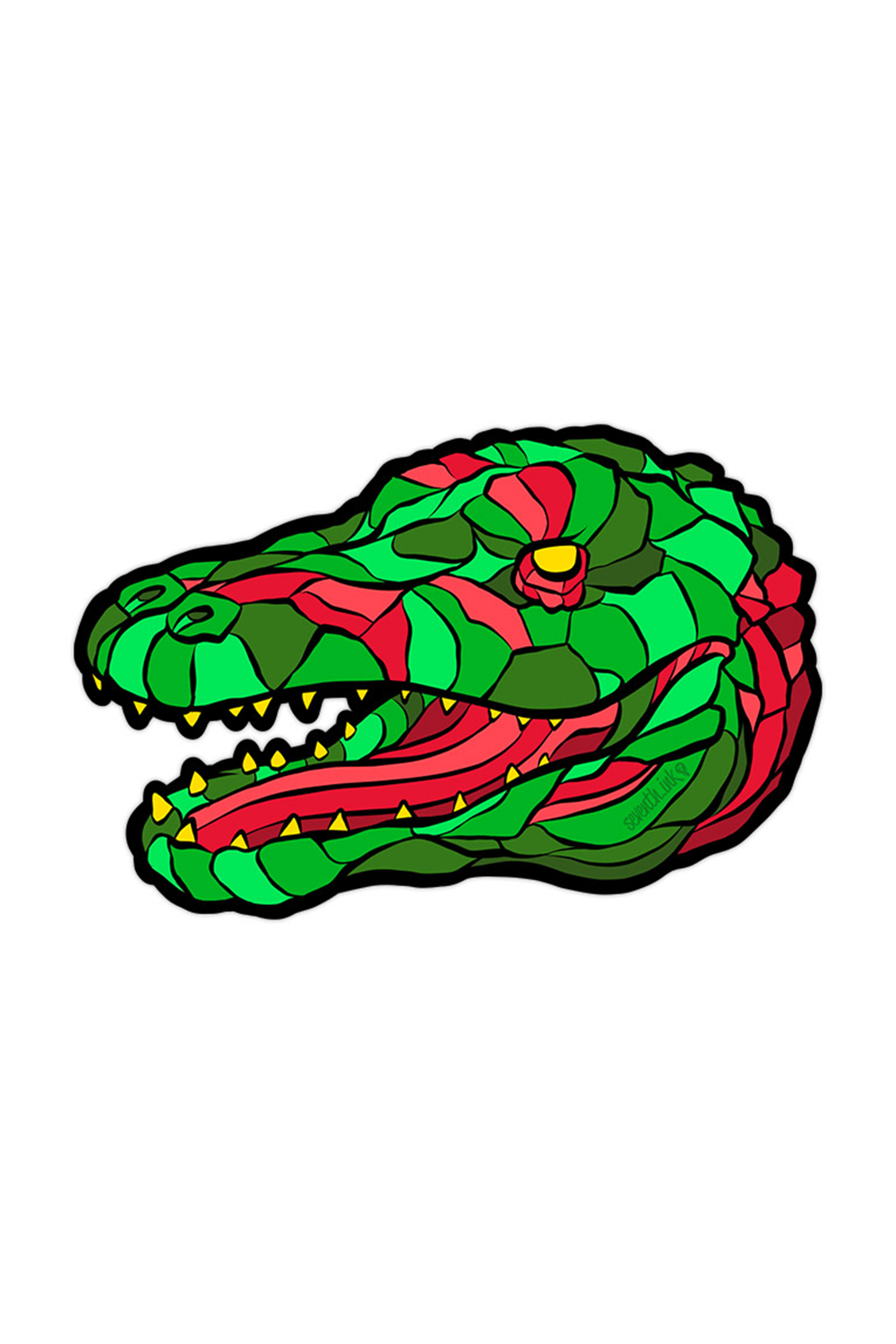 "Gator Head Green Head" Sticker by Matthew Johnson