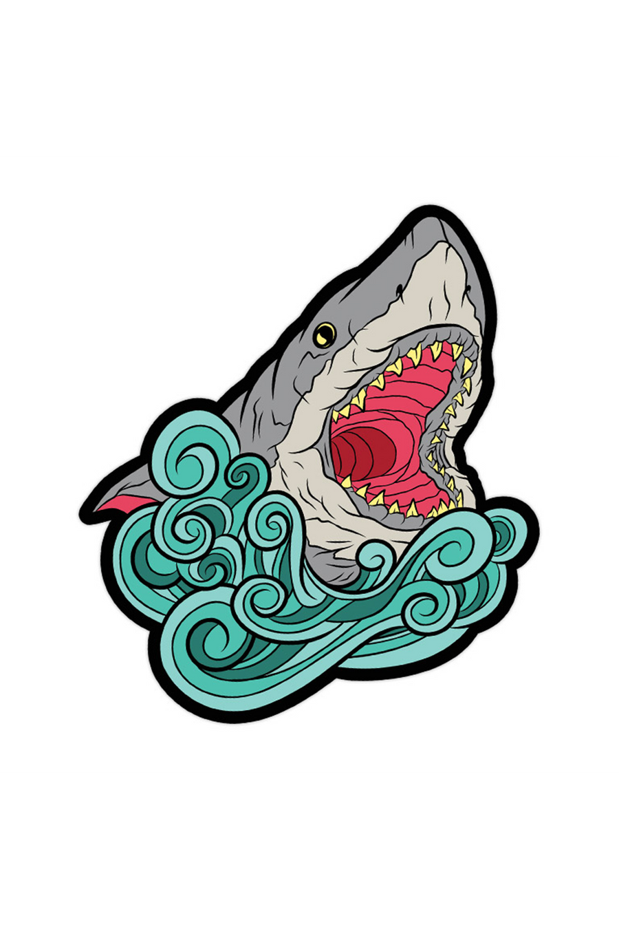"Great White Shark Blue Water" Sticker by Matthew Johnson