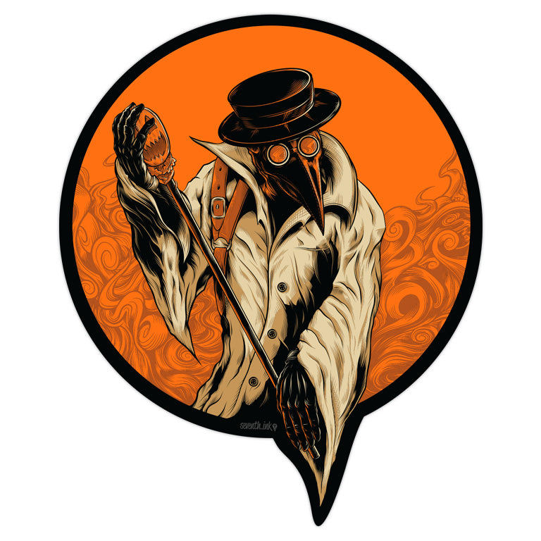 "Plague Doctor" Sticker by Matthew Johnson