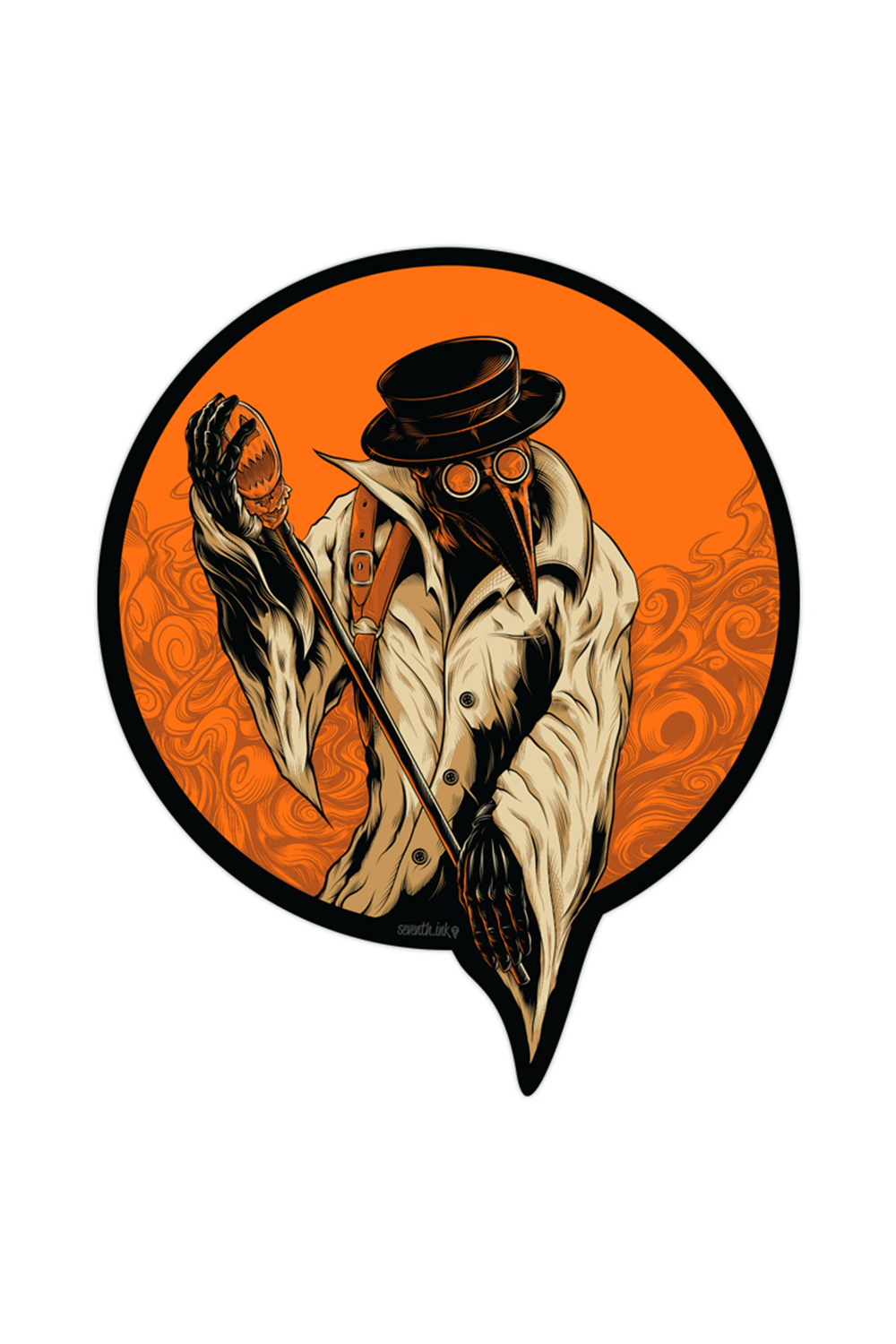 "Plague Doctor" Sticker by Matthew Johnson