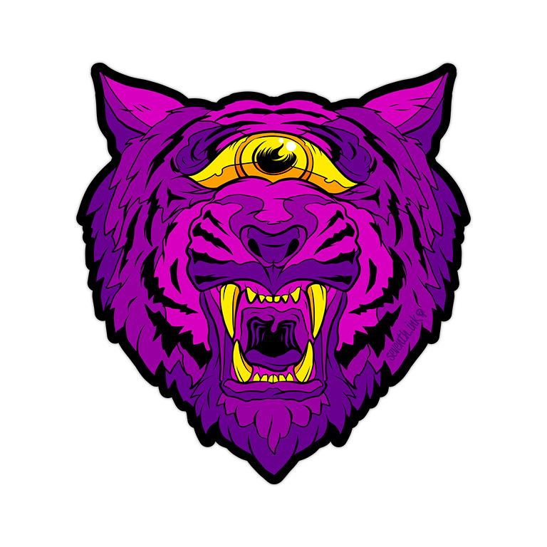 "Ultra Tiger Purple" Sticker by Matthew Johnson