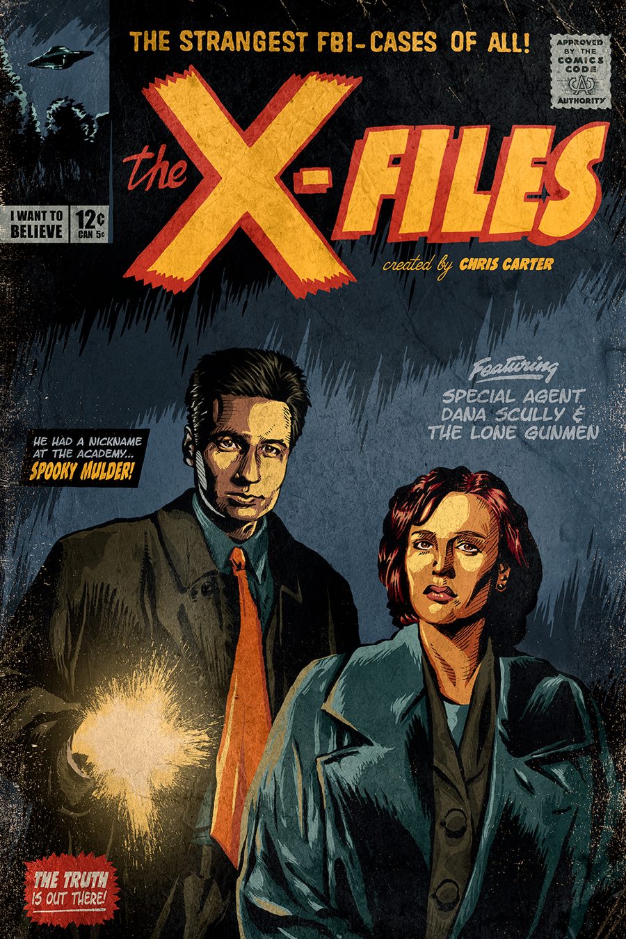 "Dana and Mulder Want To Believe" by 12sketches