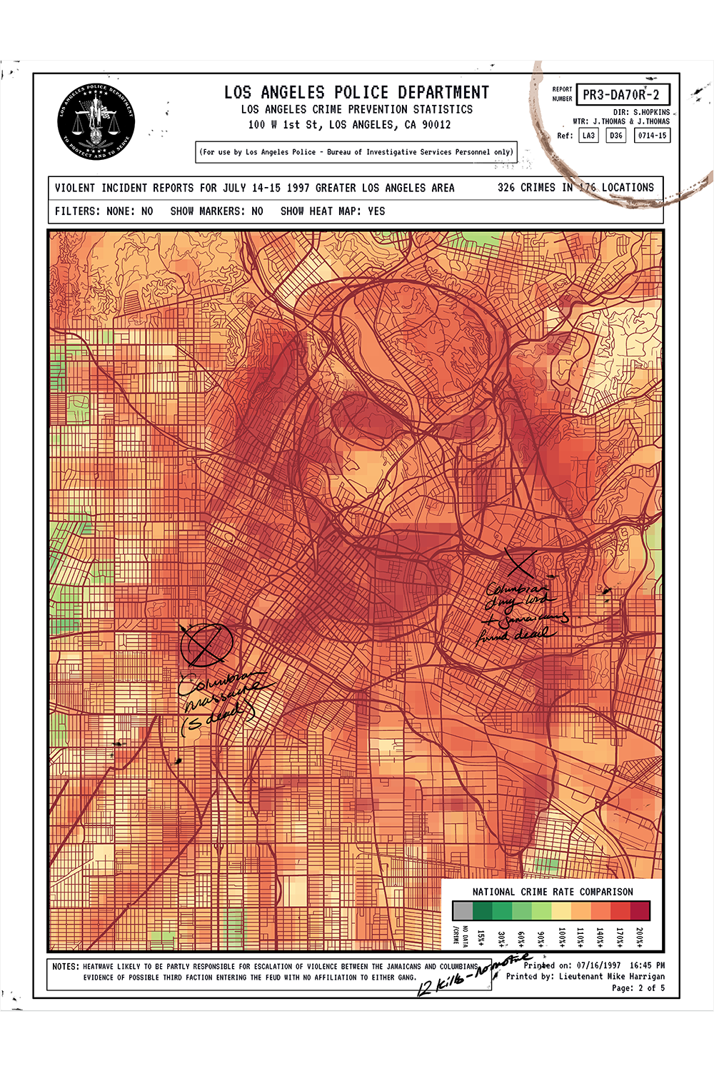 "LAPD CRIME REPORTS JULY 14-15, 1997" by Laurie Greasley