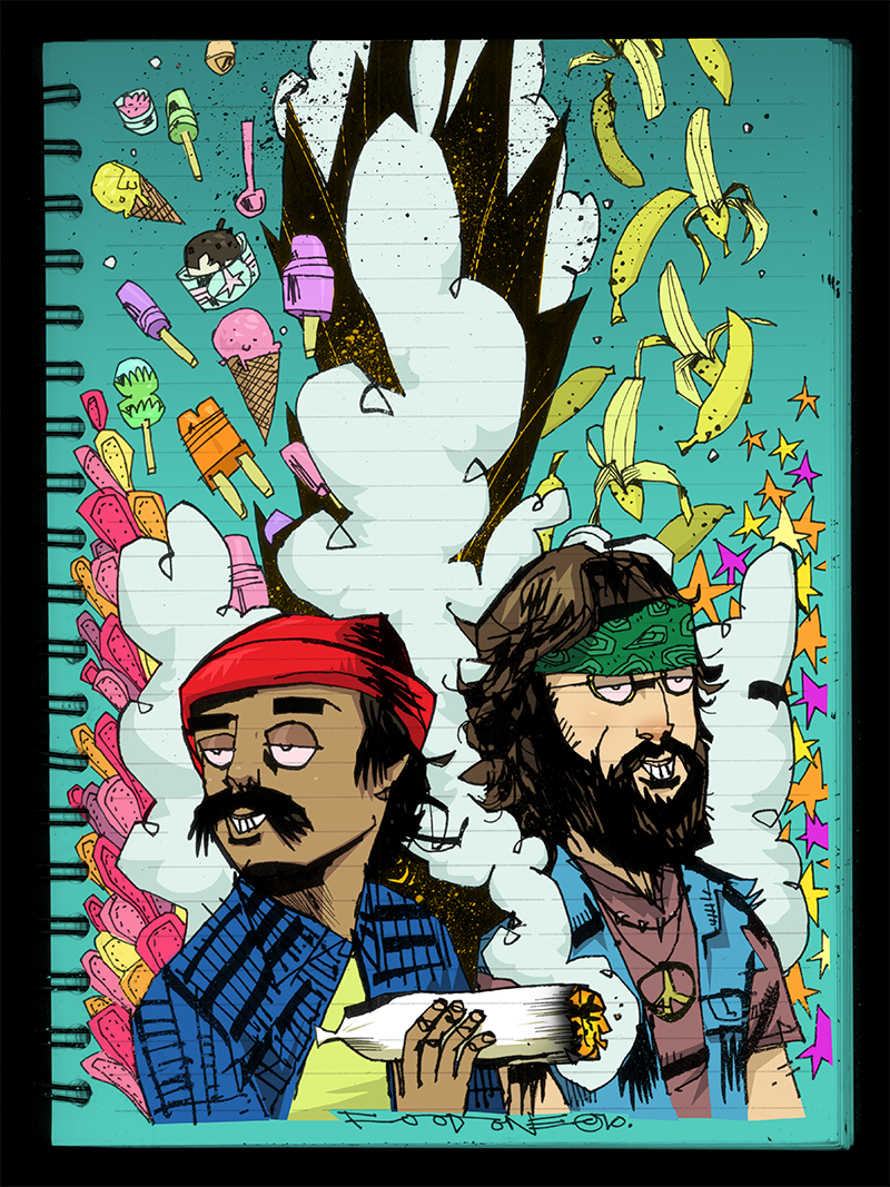 "Cheech & Chong" by Jim Mahfood - Hero Complex Gallery
 - 1