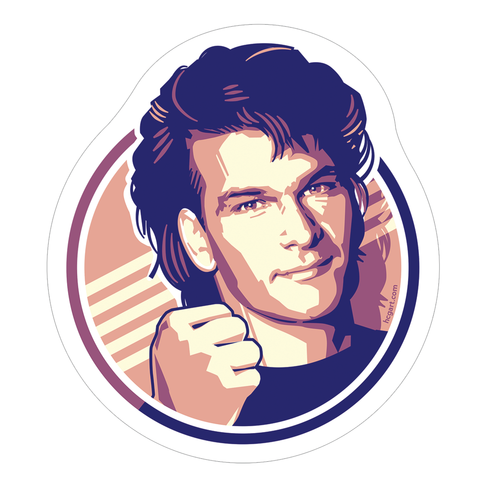 "Swayze" Sticker by Craig Drake - Hero Complex Gallery