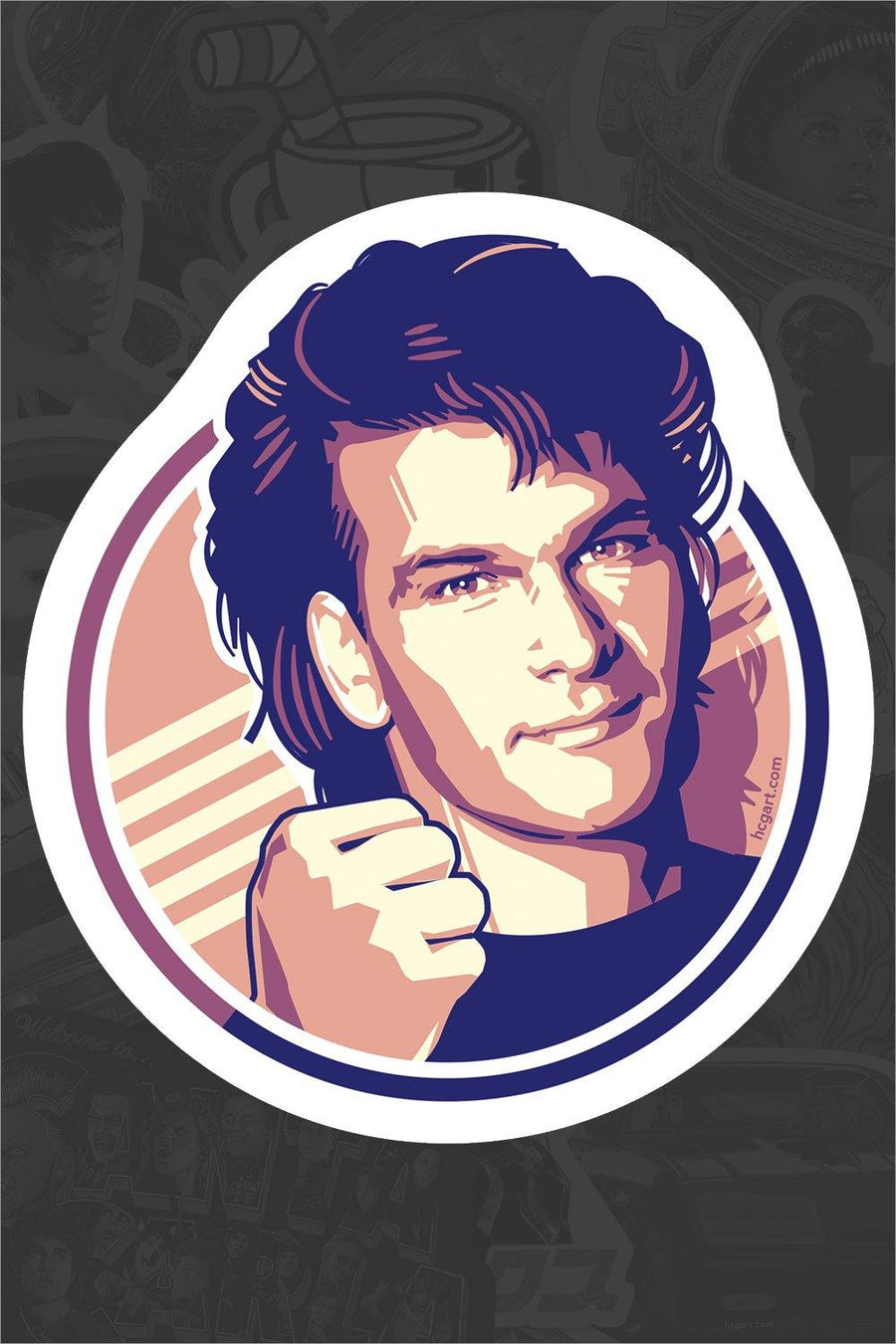 "Swayze" Sticker by Craig Drake - Hero Complex Gallery