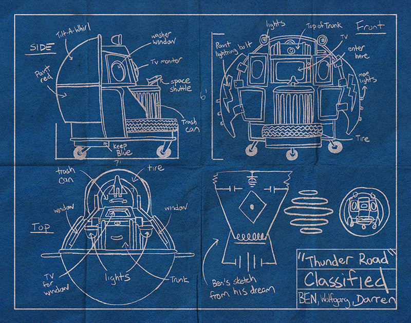 "Thunder Road Blueprint" by Cuyler Smith $30.00 - Hero Complex Gallery