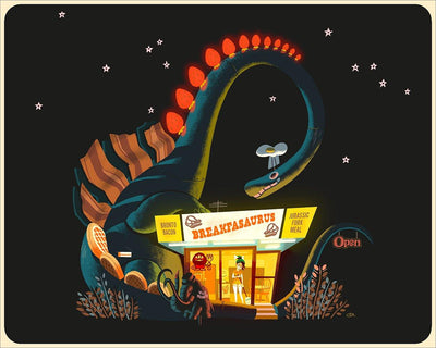 "Breakfast Dinosaur" by Glen Brogan - Hero Complex Gallery