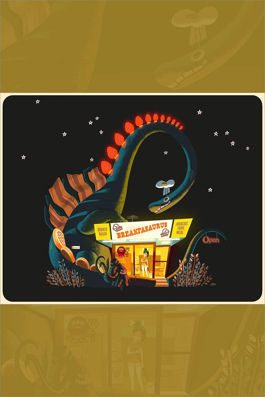 "Breakfast Dinosaur" by Glen Brogan - Hero Complex Gallery