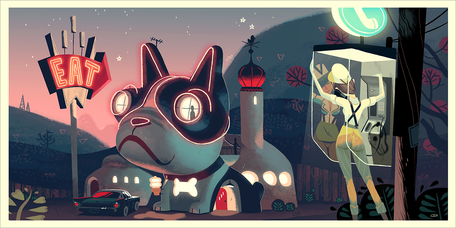 "Dog Cafe" by Glen Brogan - Hero Complex Gallery