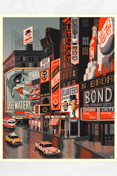額装済/Times Square New York 1995/ポスター Ken-Keeley-Times-Square-Night-