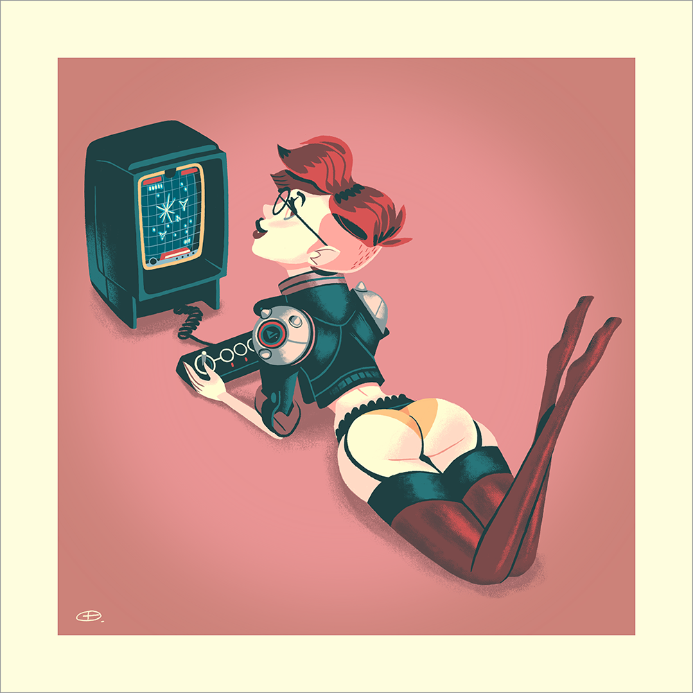 "Vectrex Girl" by Glen Brogan - Hero Complex Gallery
