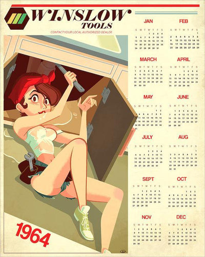 "Winslow Tool 1964 Calendar" by Glen Brogan - Hero Complex Gallery