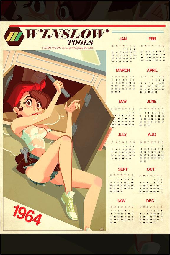"Winslow Tool 1964 Calendar" by Glen Brogan - Hero Complex Gallery
