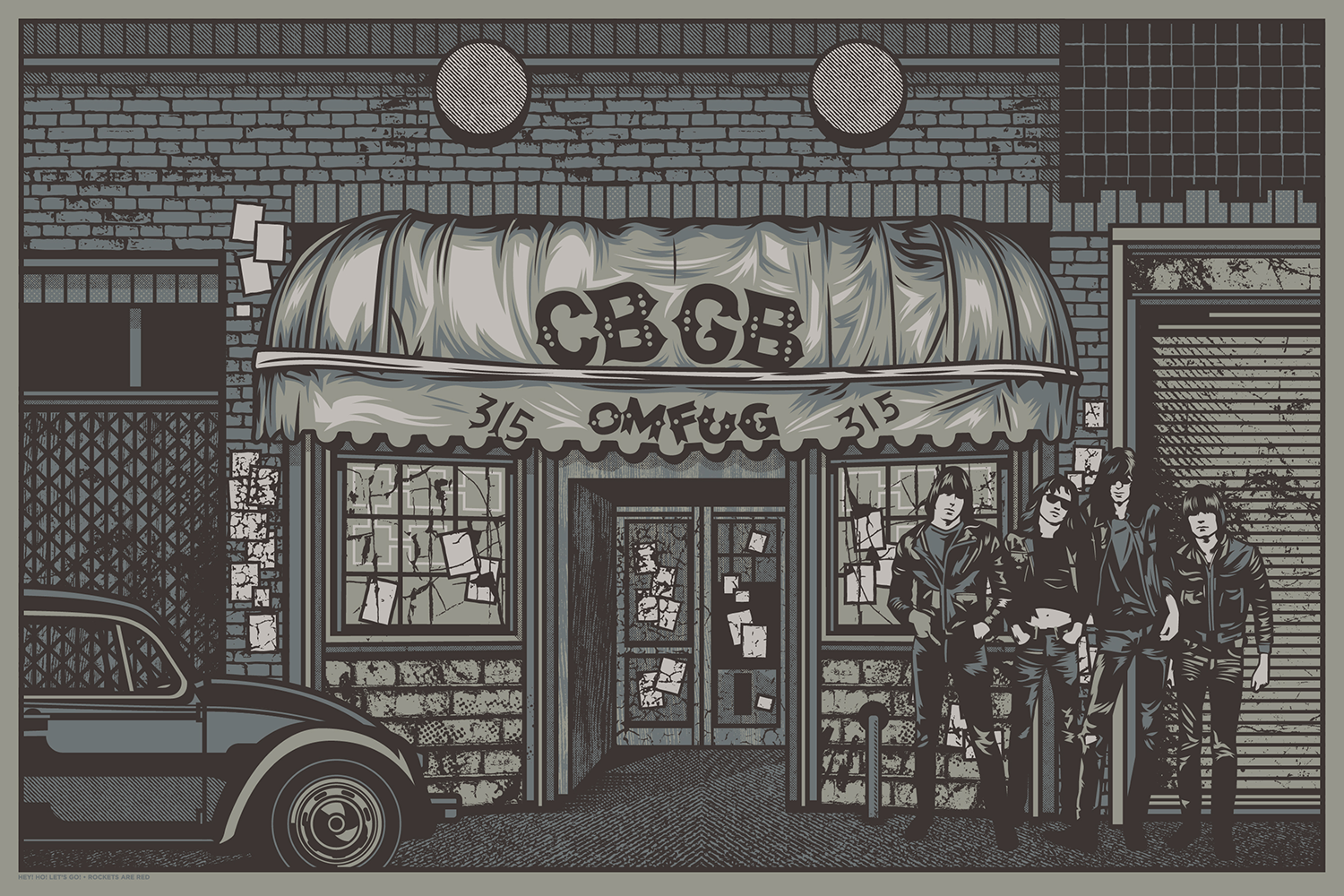 "315 Bowery - Hey! Ho! Let's Go!" Variant by Jeffrey Everett / Rockets are Red