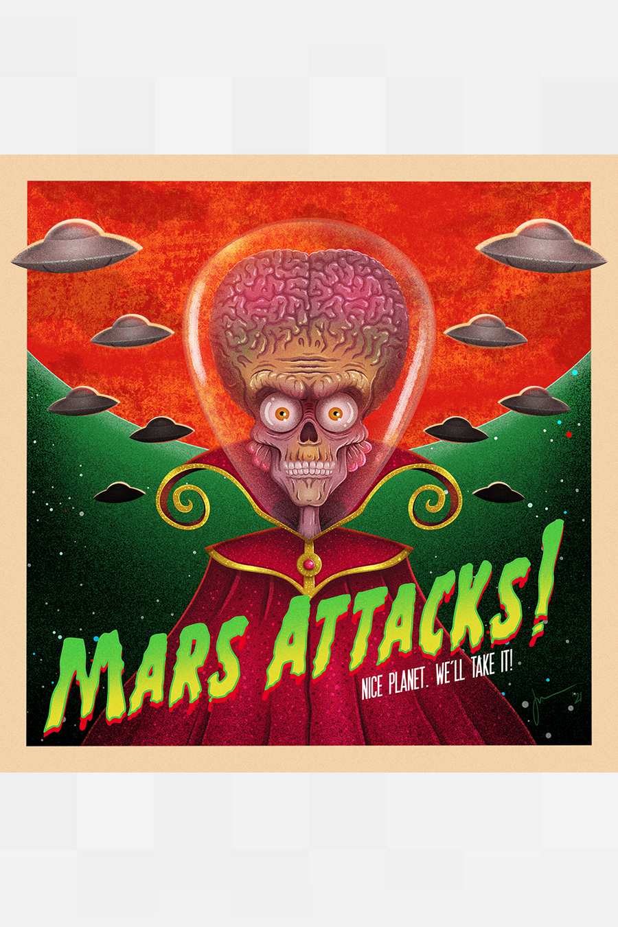 "Invasion from the Red Planet" by JJourdenaisArt