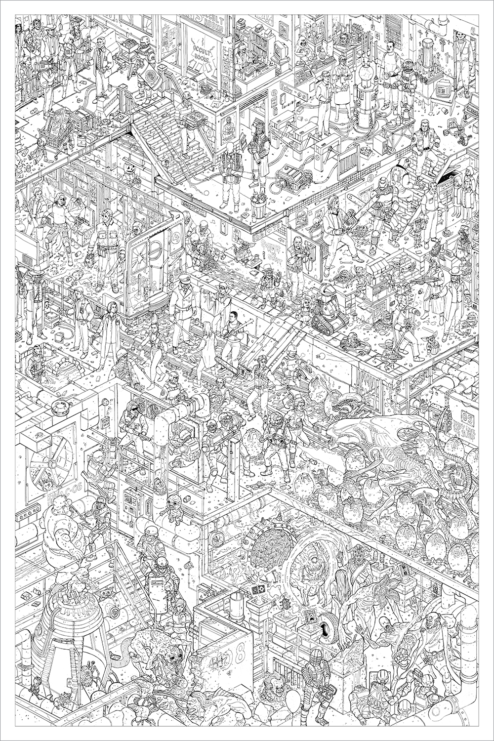 "The Raid 2: Incident on Line 13" Key Line Giclee by Josan Gonzalez & Laurie Greasley - Hero Complex Gallery