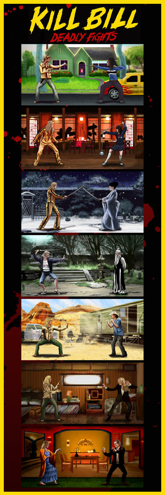 "Kill Bill Deadly Fights" by Daniel Nash - Hero Complex Gallery