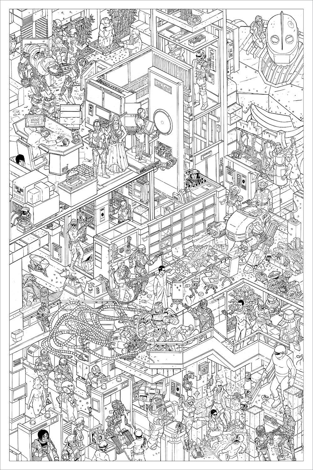 "The Raid 3: Scourge of the Machines" Key Line Giclee by Laurie Greasley" - Hero Complex Gallery