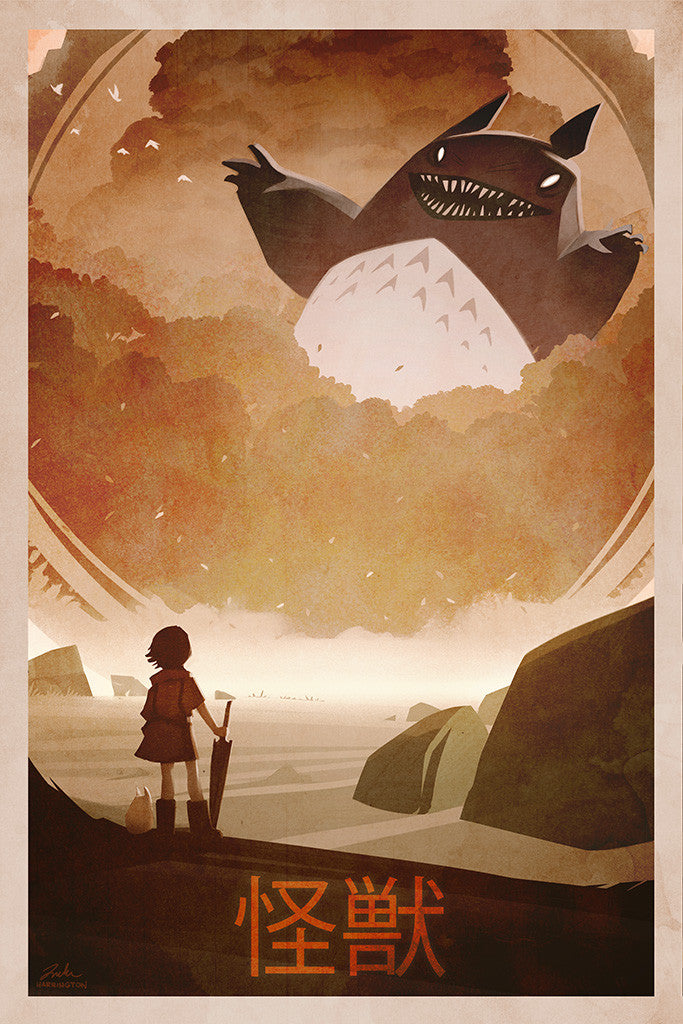 "My Neighbor Kaiju" by Luke Harrington - Hero Complex Gallery
