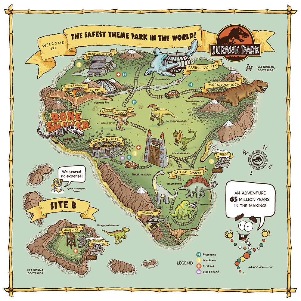 "Welcome to Jurassic Park" by Mikey Mann - Hero Complex Gallery