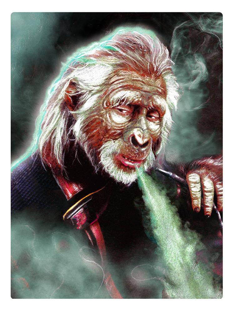 "Smoking Ape" by Nathan Anderson (NAARRT) - Hero Complex Gallery
