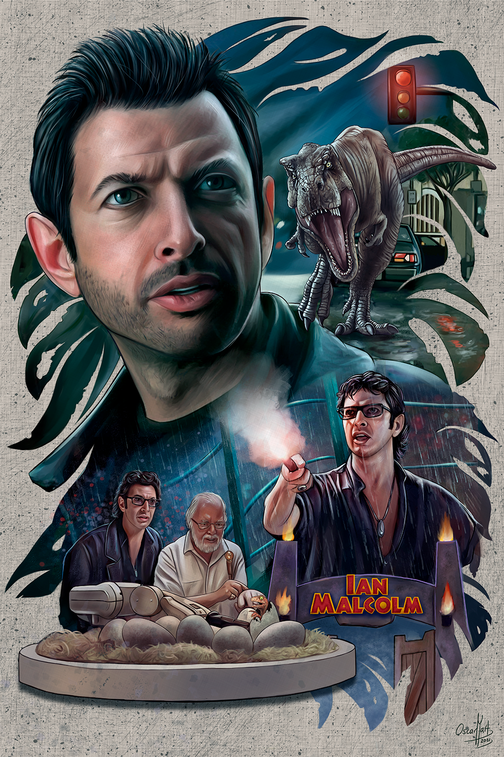 "Ian Malcom" by Oscar Martínez