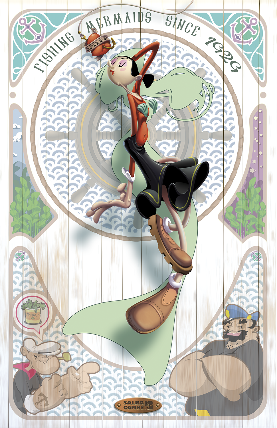 "Fishing Mermaids" by Salba Combe - Hero Complex Gallery