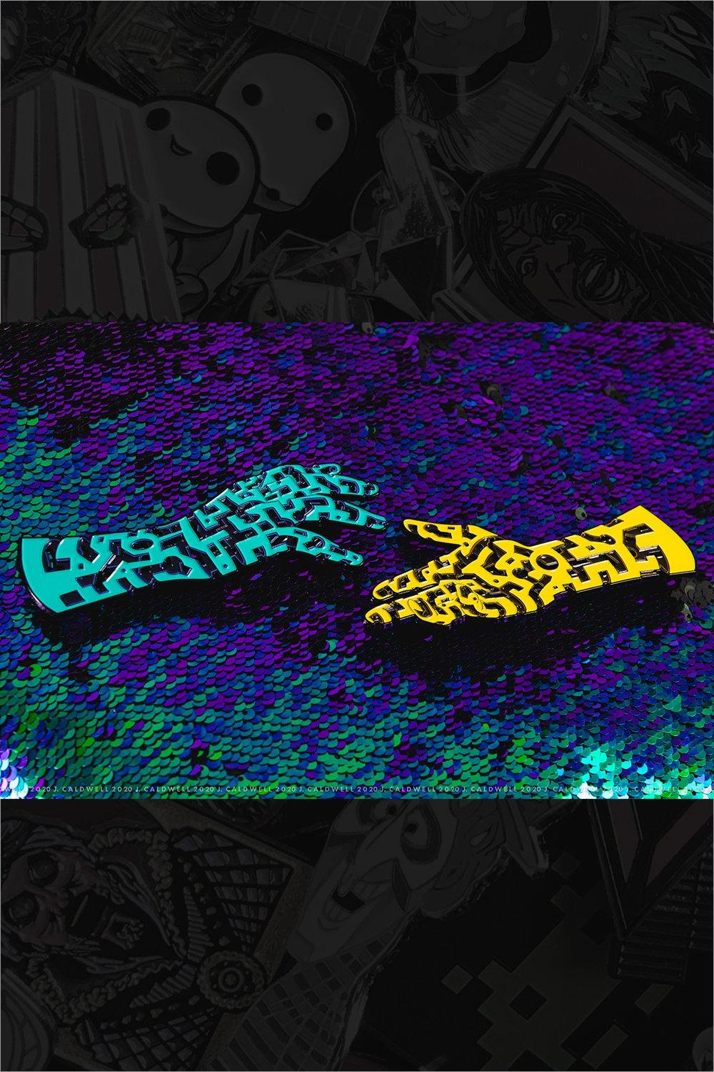 725. "Dr Gorilla Hands" Yellow/ Blue Pin Set by Pin Stash - Hero Complex Gallery