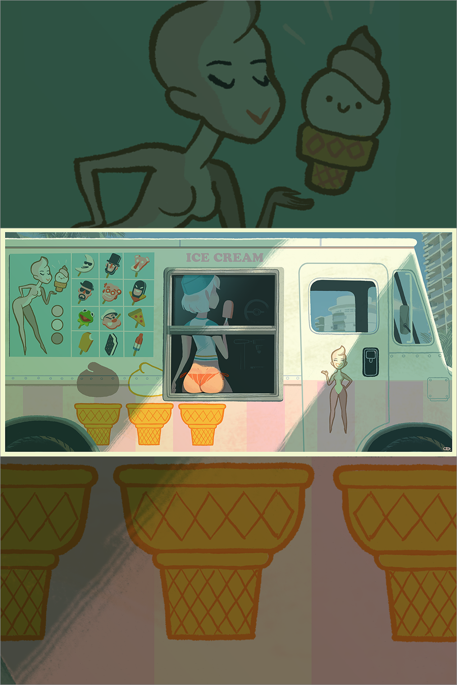 "Ice Cream" by Glen Brogan - Hero Complex Gallery