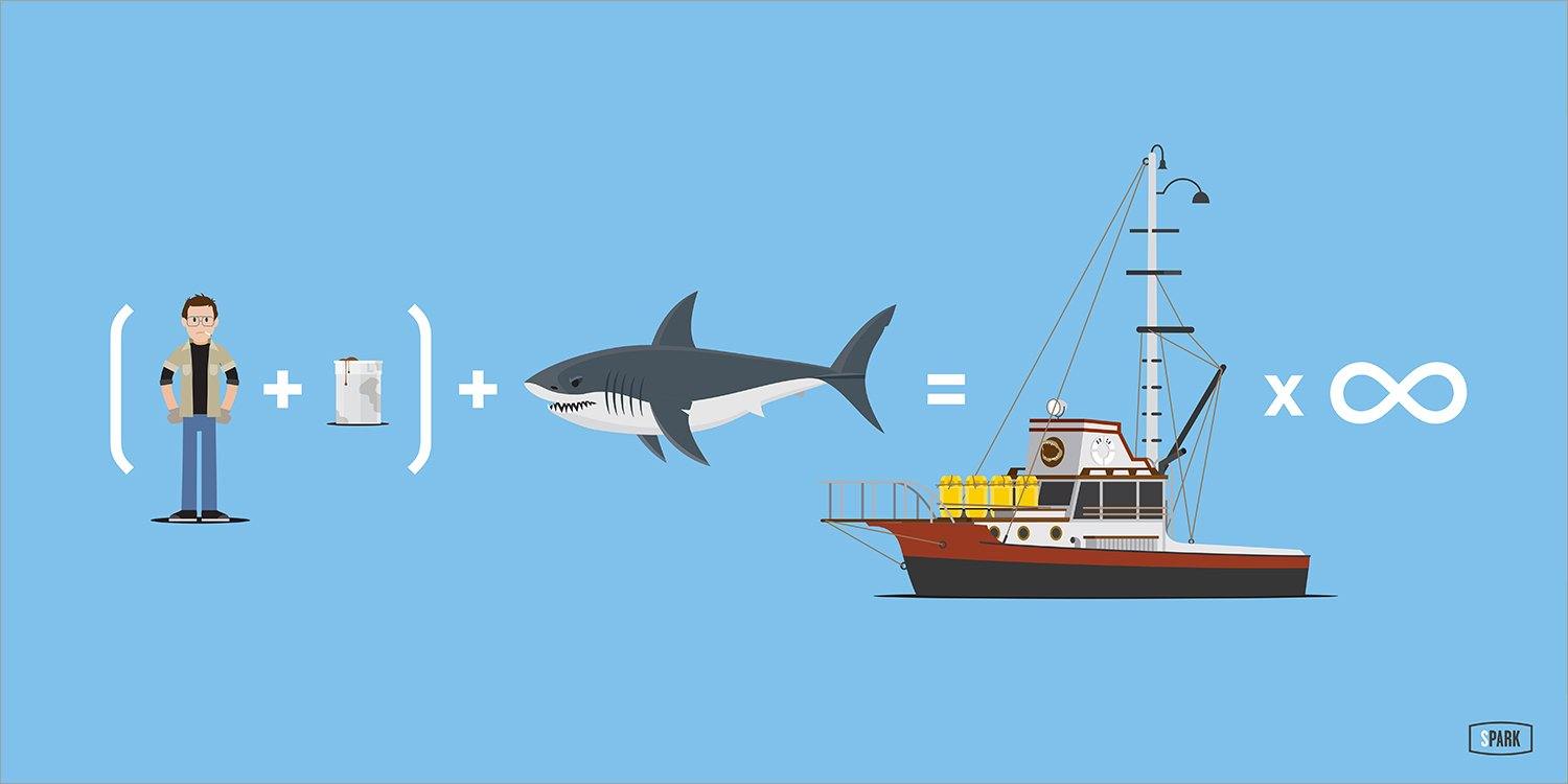 "Movie Math - Bigger Boat" by Scott Park - Hero Complex Gallery