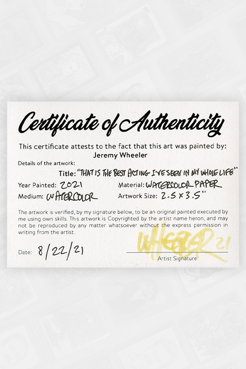 "That was the best acting I've ever seen in my whole life" by Jeremy Wheeler