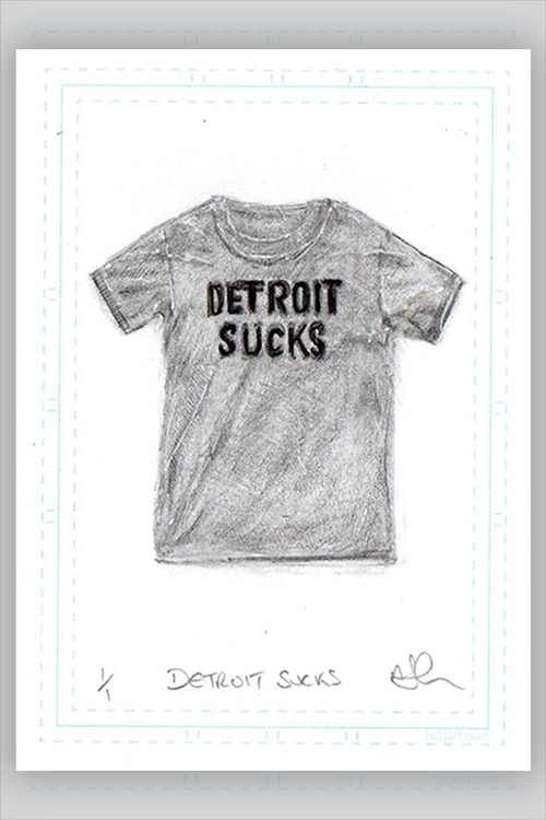 "GOT THE T: Detroit Sucks" by Adam Cockerton - Hero Complex Gallery