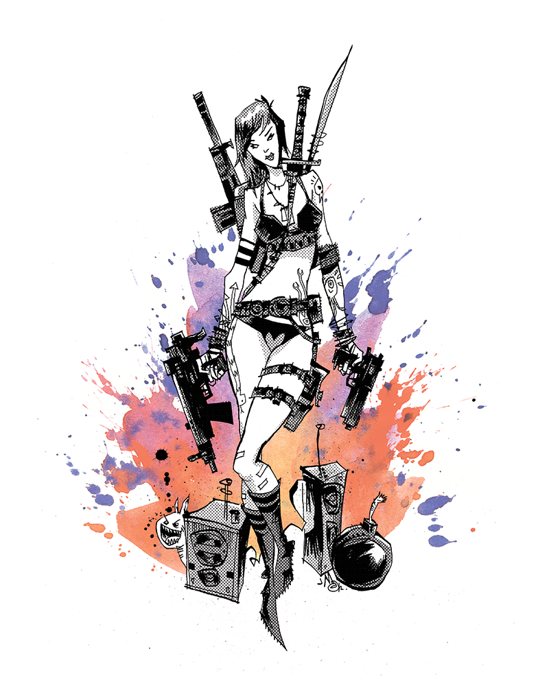 "Treyarch" Framed by Jim Mahfood - Hero Complex Gallery