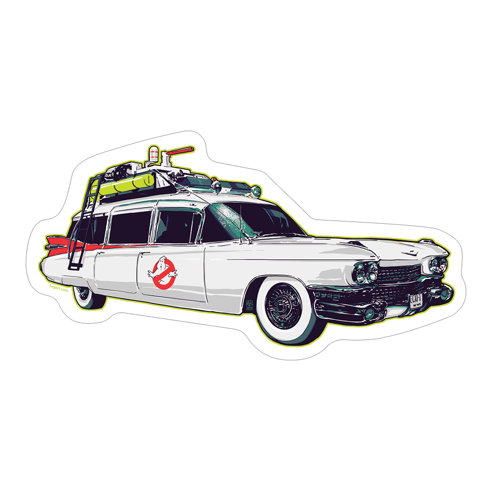 "Ecto-1" Sticker by Vance Kelly - Hero Complex Gallery