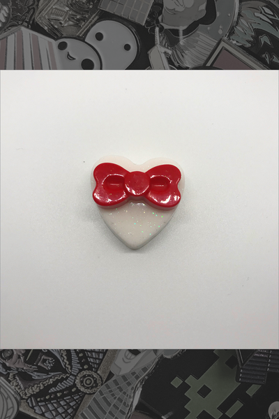 056. "White Heart with Red Bow" Pin by Dare to Dream Flair - Hero Complex Gallery