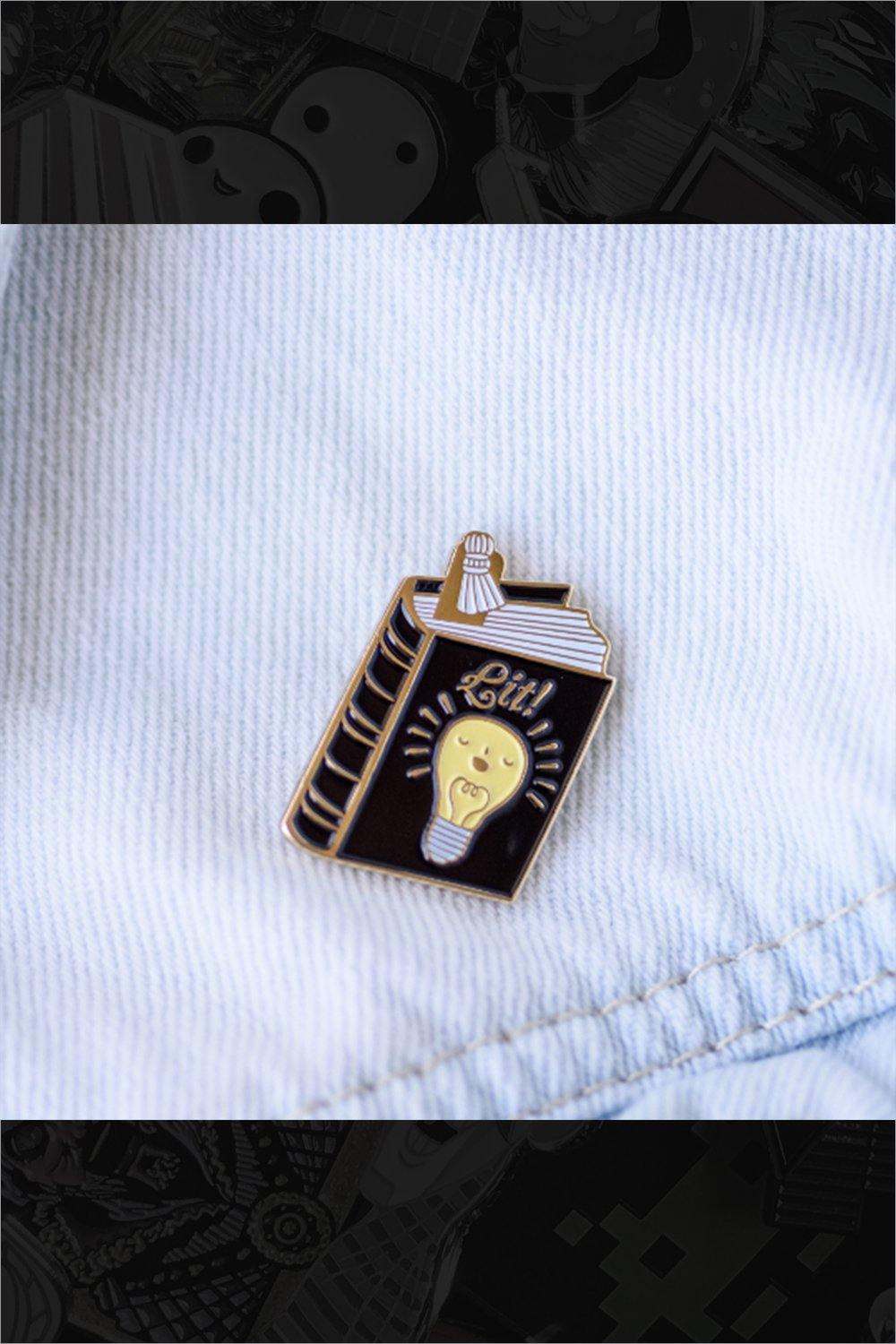 552. "Lit! Book in Black" Pin by ILOOTPAPERIE - Hero Complex Gallery
