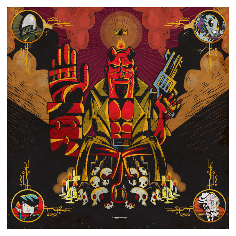 "Los Cinco (The 5)" by Choper Nawers - Hero Complex Gallery
 - 1